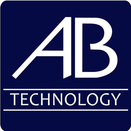 ABT Logo. White text on blue background says AB Technology.